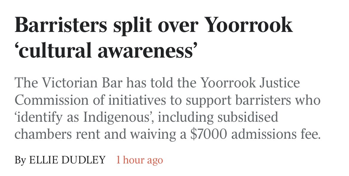 Watch the number of ‘Indigenous’ barristers increase. 🤪