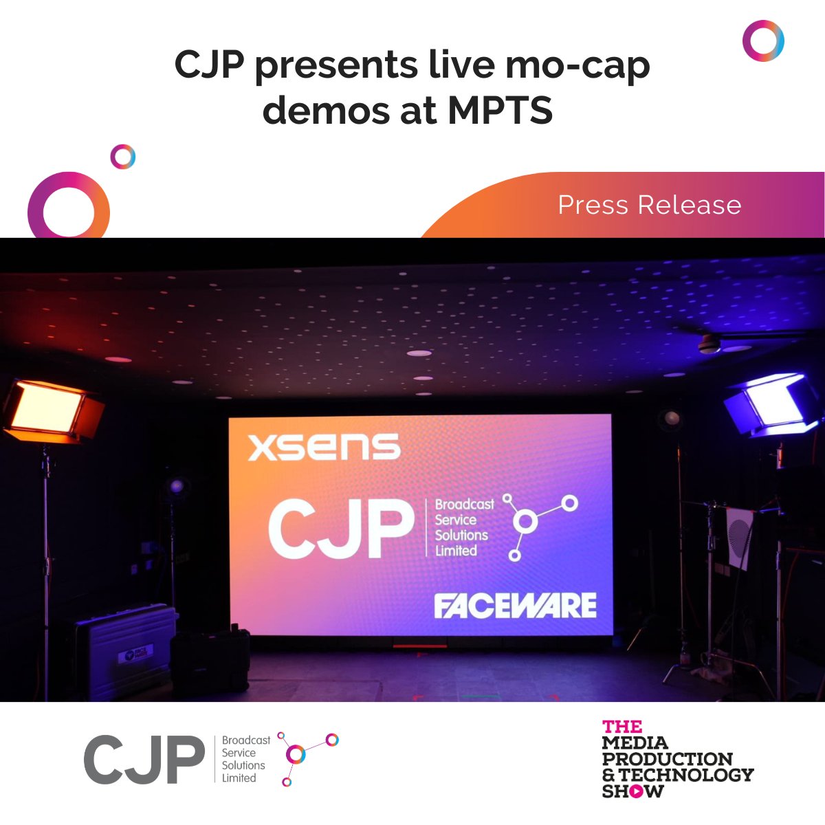 @cjp_ltd will feature live motion capture demonstrations at the 2024 @mediaprodshow . The demonstrations are part of a presentation showing how CJP can build tailored, productive and cost-effective virtual production facilities. bit.ly/3wf20O0