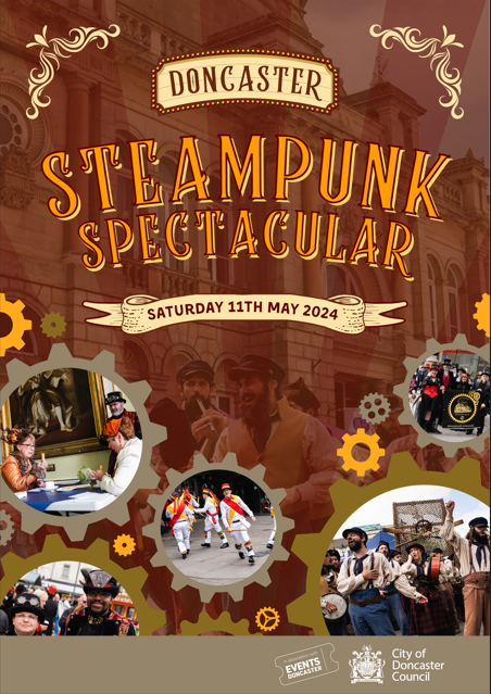 Doncaster’s Steampunk Spectacular returns on Saturday 11 May! The all-day event in the city centre promises to be a steampunk extravaganza. Entertainment & activities will take place in the Mansion House, Sir Nigel Gresley Sqr & Clock Corner. visitdoncaster.com/whats-on/arts-…