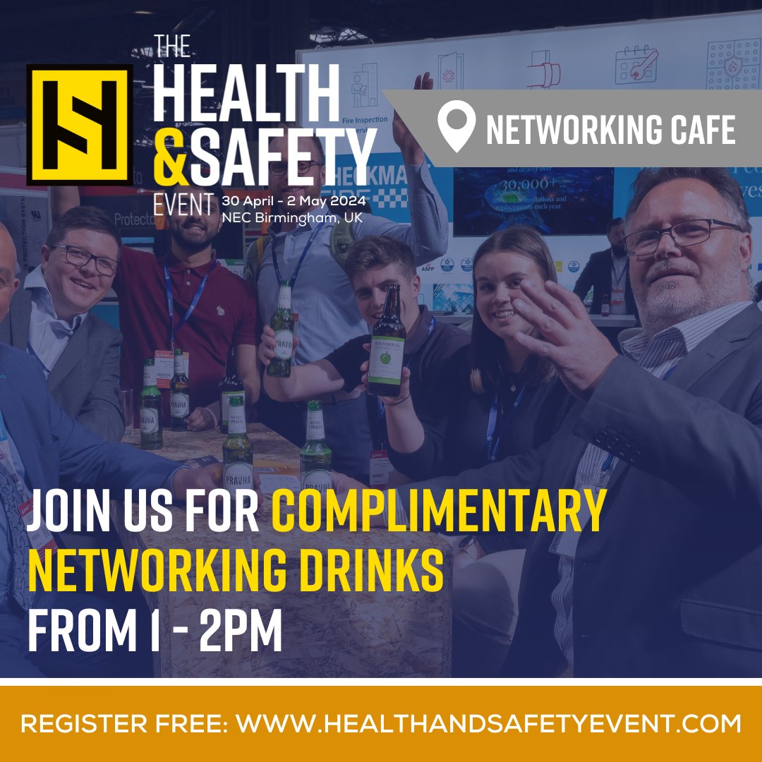Head over to the Networking Café from 1-2pm for our popular complimentary drinks, it's on us! 🍺 Celebrate your achievements 🍺 Network with your industry 🍺 Live Music 🍺 Selection of drinks See you there! #HSE2024