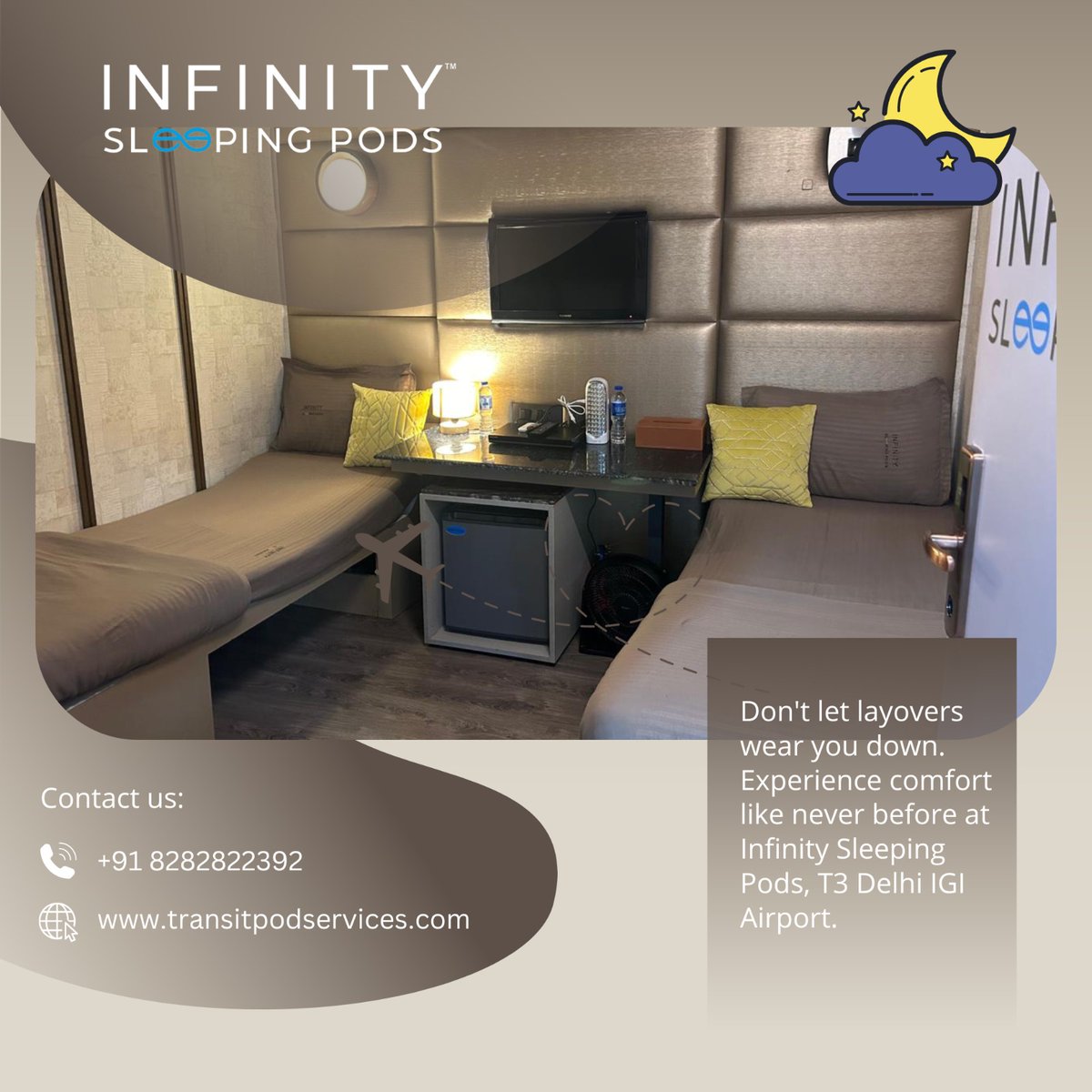 Step into luxury with Infinity sleeping pods—experience ultimate comfort and relaxation on your journey to dreamland.
.
.
.
#indiragandhiinternationalairport #delhi #hospitality #travelling #airport #igiairport #newdelhi #travel #terminal #hotels #airplane #sleepingpods #hotel