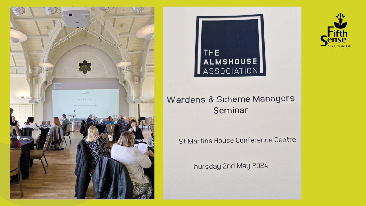 Today, Helen delivered a talk at the @AlmshouseAssoc Warden and Scheme Manager's Seminar. It provided a valuable opportunity for us to talk to people working with older adults about the impact of olfactory disorders and how they can be an early indication of health problems.