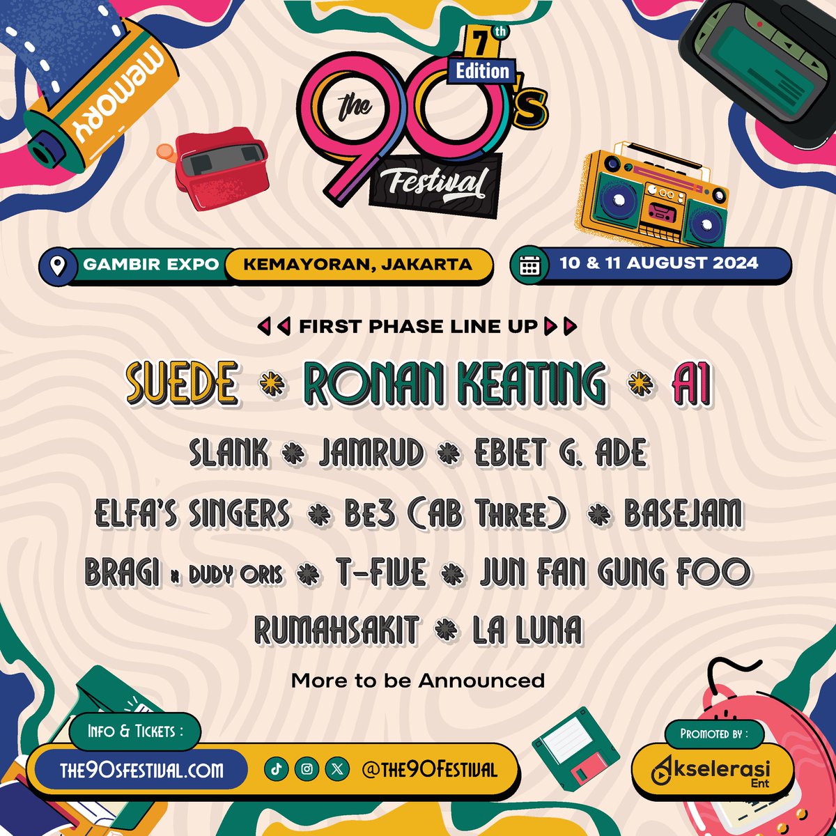 Suede will be performing at @the90sfestival in Jakarta this August. Tickets are now on sale at ticket.the90sfestival.com - SuedeHQ