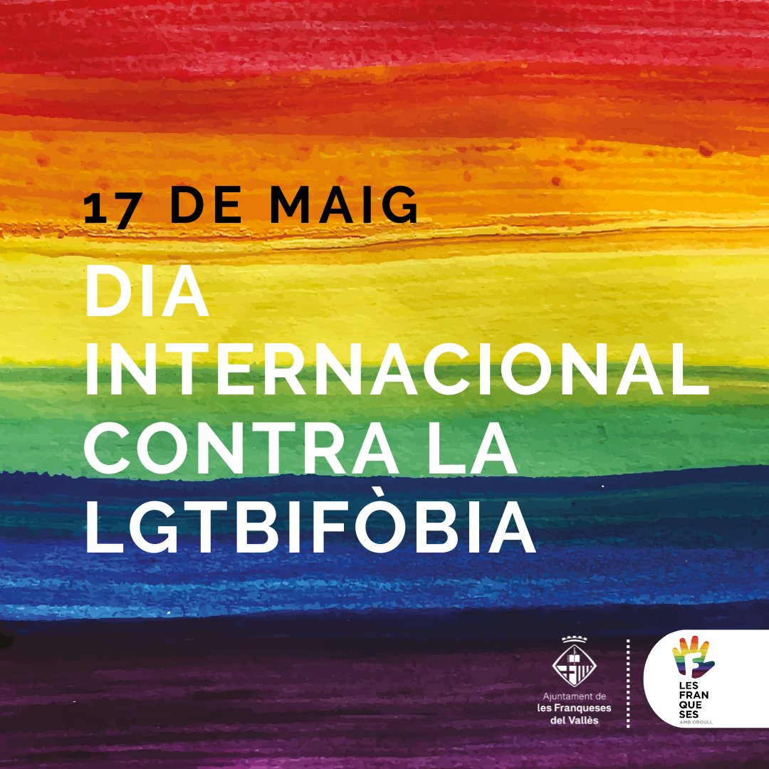 El 17 de maig commemorem el Dia Internacional contra la LGBTIfòbia, una diada per a la reflexió i la sensibilització sobre les violències i les discriminacions que afecten les persones del col·lectiu LGBTI+.
Mira les activitats previstes a #lesFranqueses 🔗lesfranqueses.cat/actualitat/not…