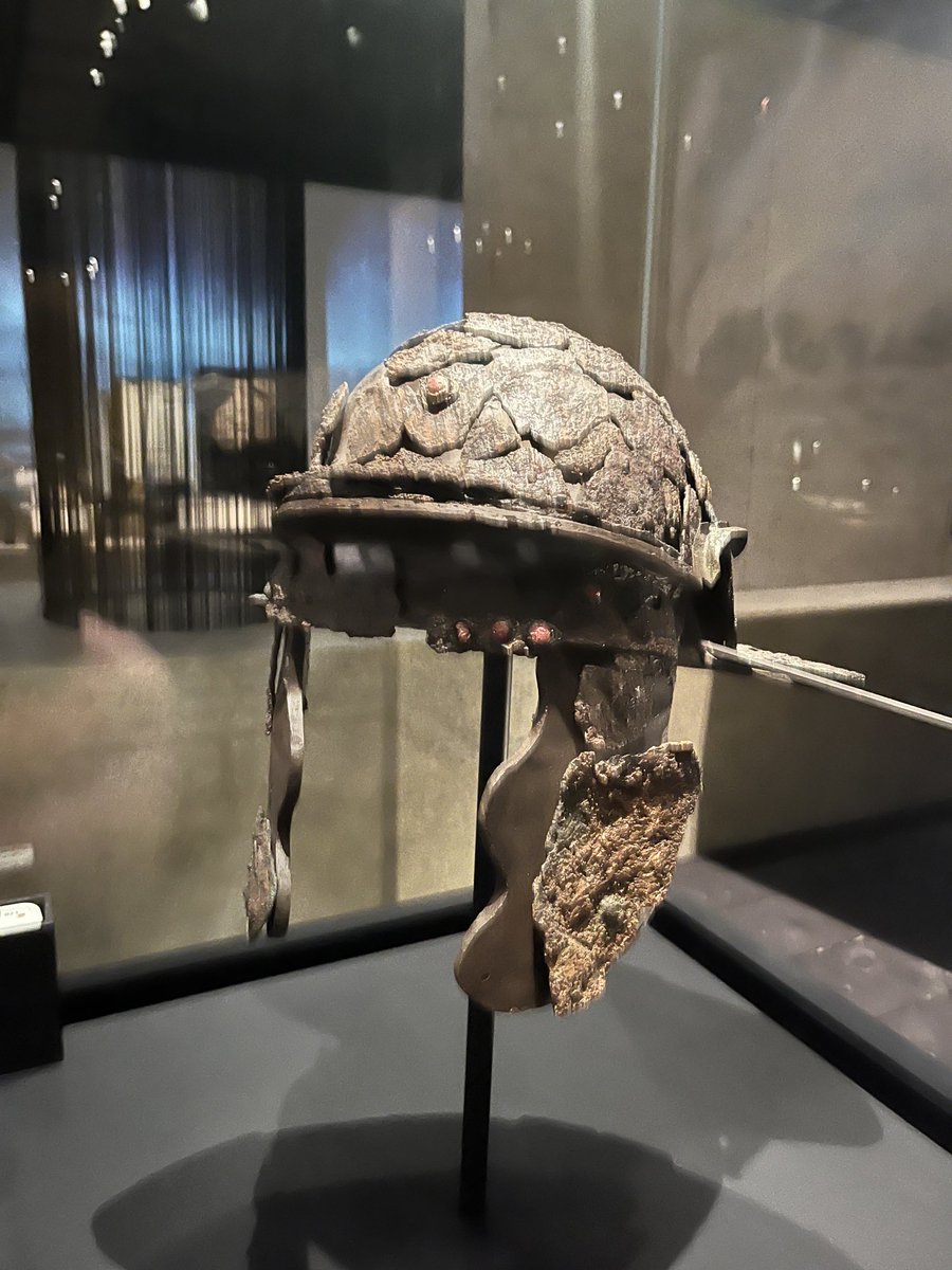 Another 🤯 Roman object. Around 1,940 years old, this is a legionary soldiers helmet found at Colchester in southeast England. Brilliant stuff - on display at the Legion exhibit , British Museum