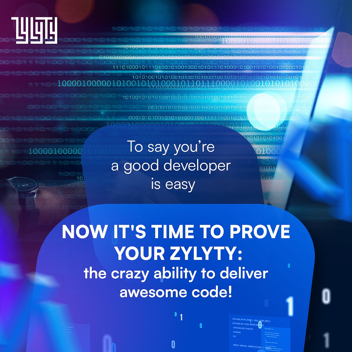 Prove your ZYLYTY in #coding by taking the most complete challenge out there!

#softwaredeveloper #softwaredevelopers #tech