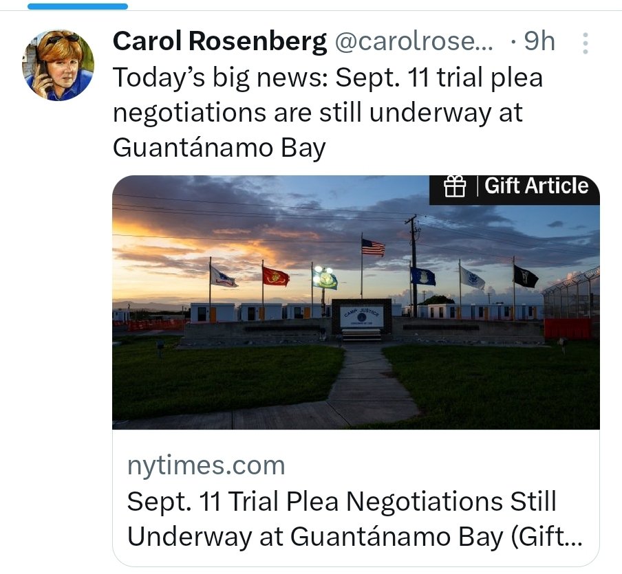 Hmmm... this is VERY interesting! There are still 9/11 Plea Deals going on in GTMO? I was under the impression there weren't any more 'classified' closed court plea deals since the KSM et al proceedings began again. Could it be it was decided to finish up the January 2021…