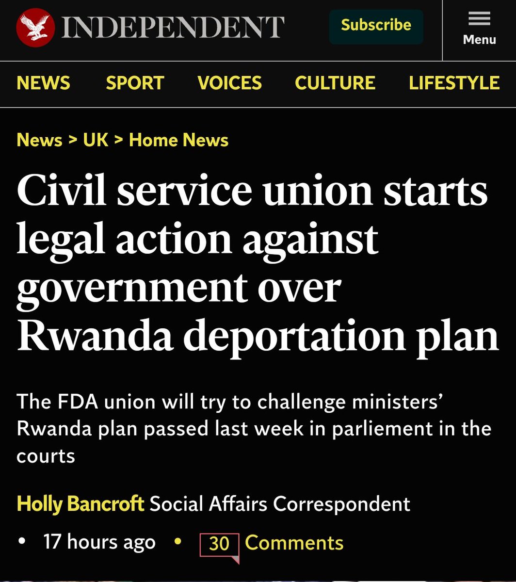 'The civil service union has started legal action against the government over its Rwanda deportation plans. The union is worried about what will happen if civil servants are told to break international law by disregarding a ruling by the European Court of Human Rights (ECHR).'