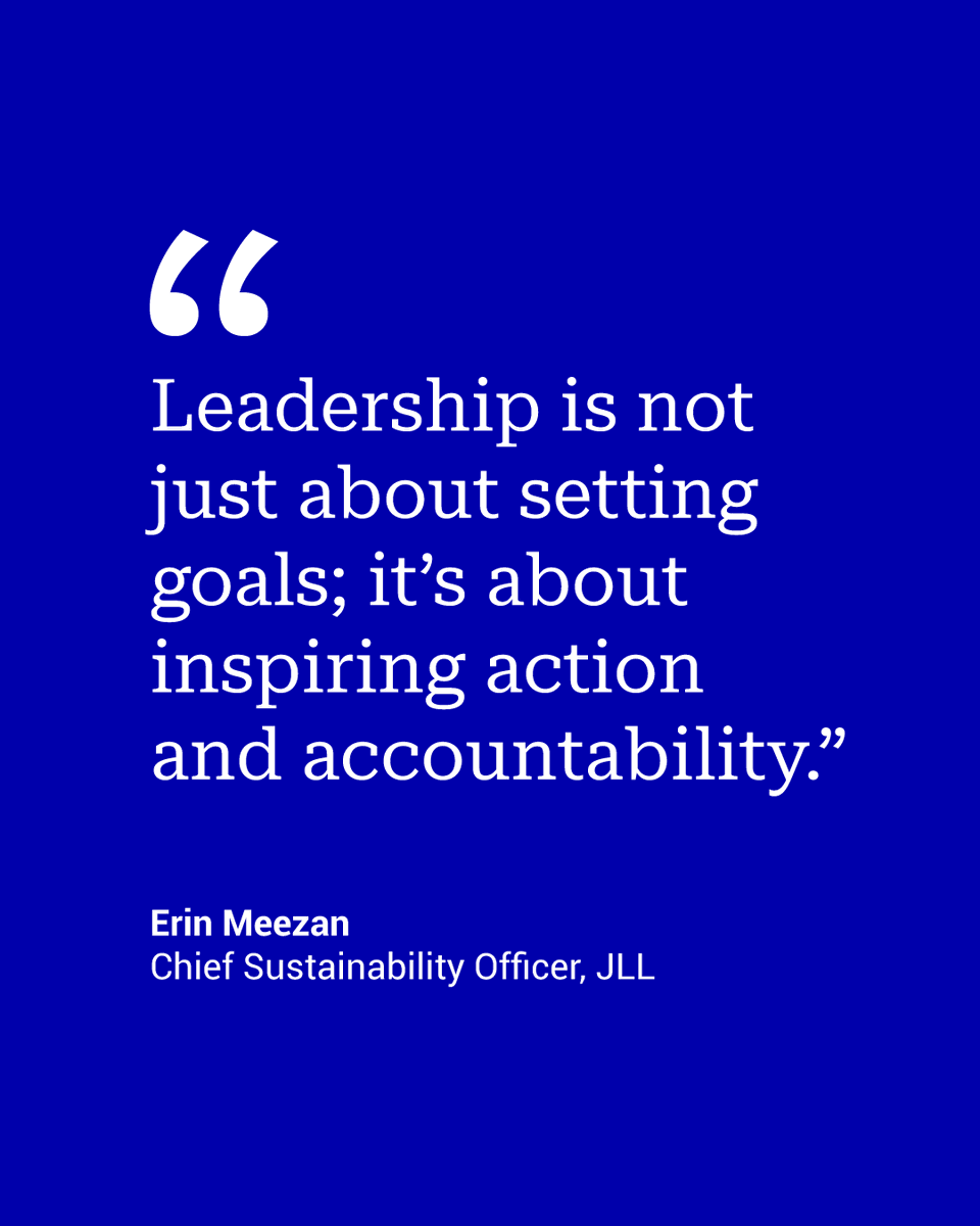 As part of our leadership series, discover how @Erinmeez, Chief Sustainability Officer of @JLL is driving the real estate giant’s #RaceToZero and setting the stage for wider adoption in the industry. Read more: climatechampions.unfccc.int/jss-cso-erin-m…