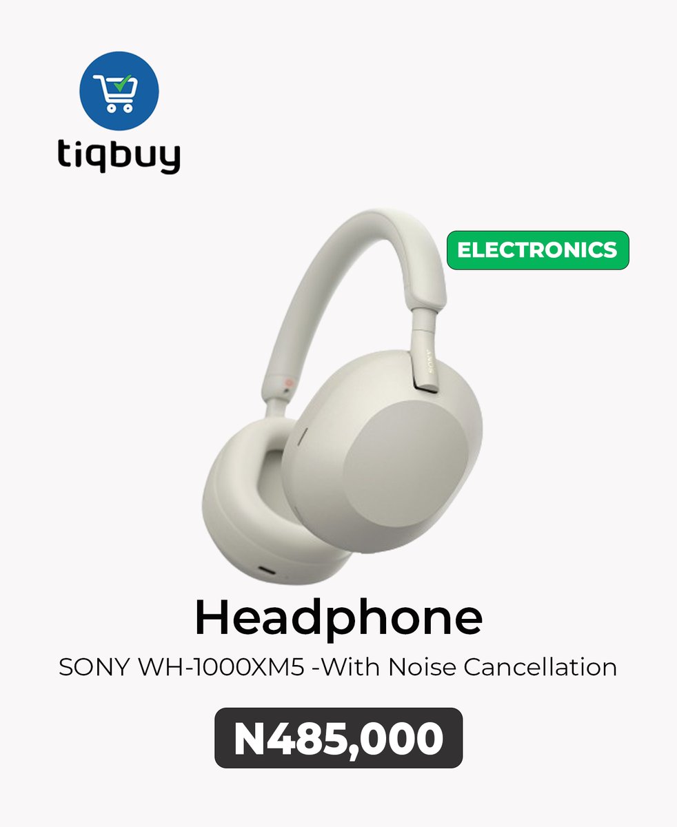 Immerse yourself in crystal-clear rhythm with the Sony noise-canceling headsets! Perfect for work, travel, or just getting lost in your favorite music. Shop at tiqbuy.com.ng/product/sony-w…. #tiqbuy #market #everyone #newarrival #Electronics #marketplace