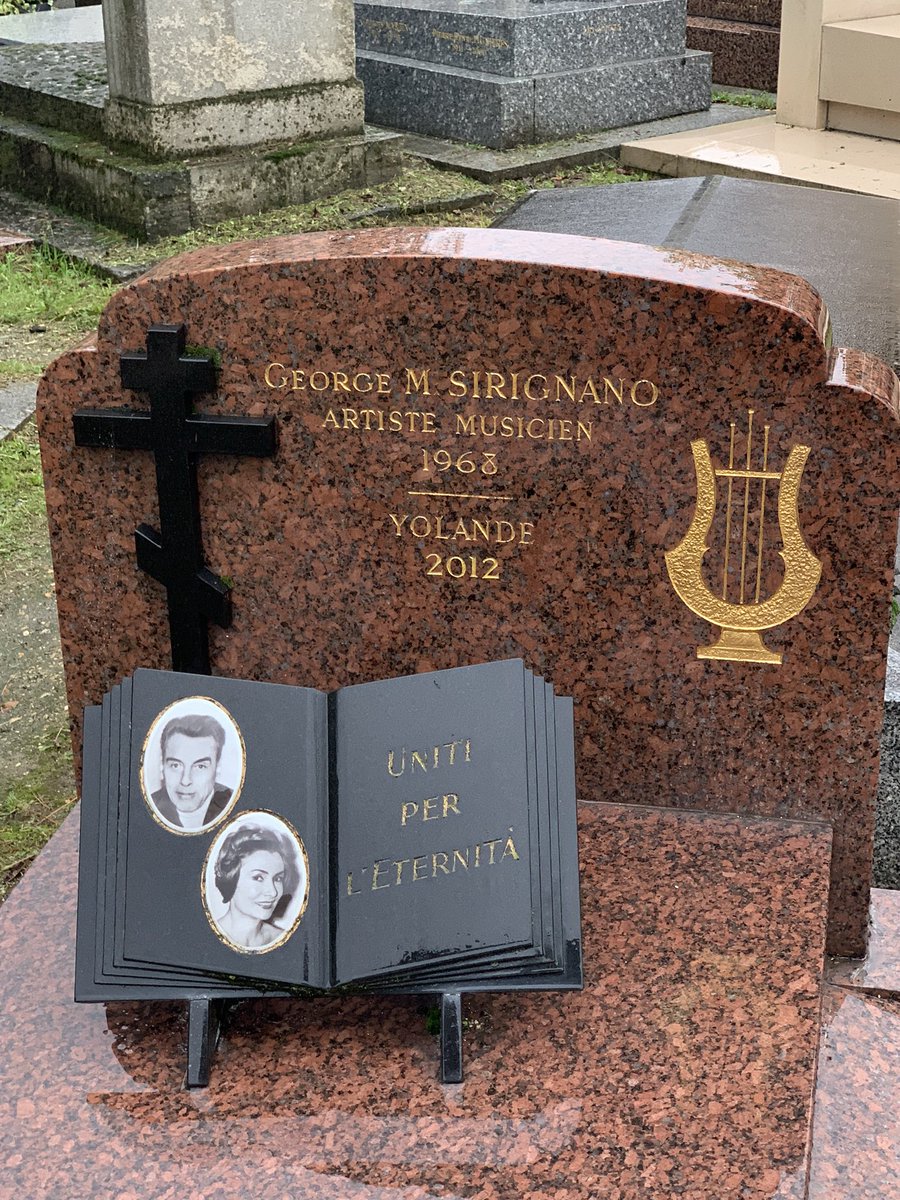 #Paris, cimetière du #Montparnasse. Georges Sirignano, décédé en 1968. Artiste musicien est-il écrit sur sa tombe. D’après ce que j’ai trouvé dans une archive de 1969 du Syndicat des artistes musiciens professionnels, il était batteur.