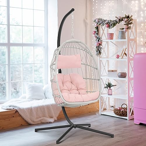 I just received Brafab Pink Egg Chair with Stand Indoor Outdoor Swing Egg Chair, Patio Wicker Hanging Chair with Stand Hammock Egg Chairs with UV Resistant Cushion and Aluminum Steel Fr from Dylan Coast via Throne. Thank you! throne.com/selenalenaxo #Wishlist #Throne