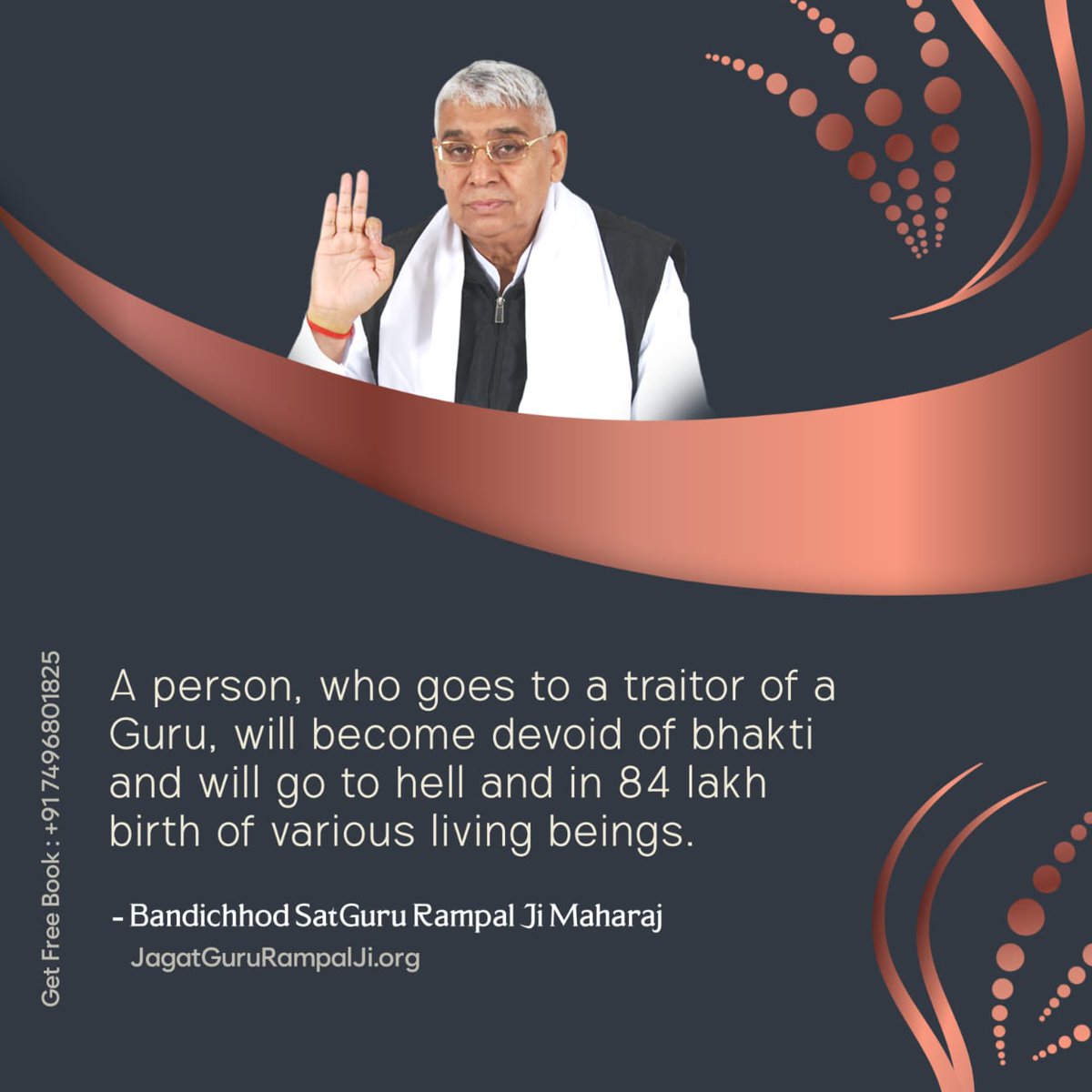 #GodMorningThursday A person, who goes to a traitor of a Guru, will become devoid of bhakti and will go to hell and in 84 lakh birth of various living beings. ~ Bandichhod SatGuru Saint Rampal Ji Maharaj Visit our Satlok Ashram YouTube Channel for more information #thursdayvibes
