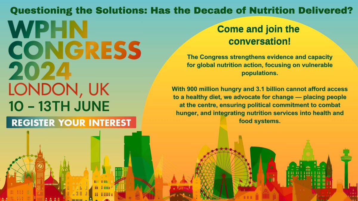 🌾'Questioning the Solutions: Has the Decade of #Nutrition delivered?' 📣Proud to announce that we are sponsoring #WPHNCongress2024!✨ Come discuss this crucial question at @Wphncongress in @UniWestminster, in London from 10-13 June 2024 Register NOW➡️anh-academy.org/community/even…