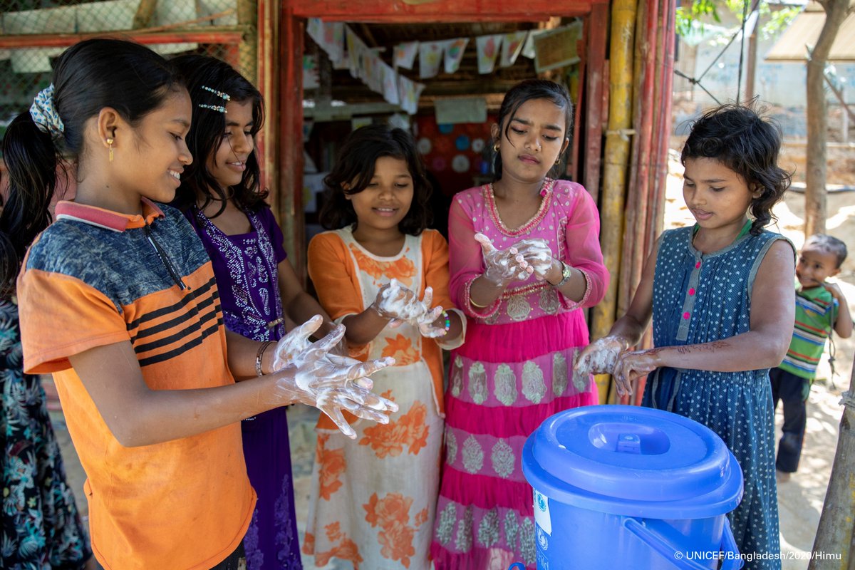 'Washing our hands keeps us safe from getting sick!' — Minwara, 11 Thanks to support from @KfW_FZ_int @BMZ_Bund, children like Minwara living in the Rohingya refugee camps are learning best hygiene practices and helping their friends learn as well!