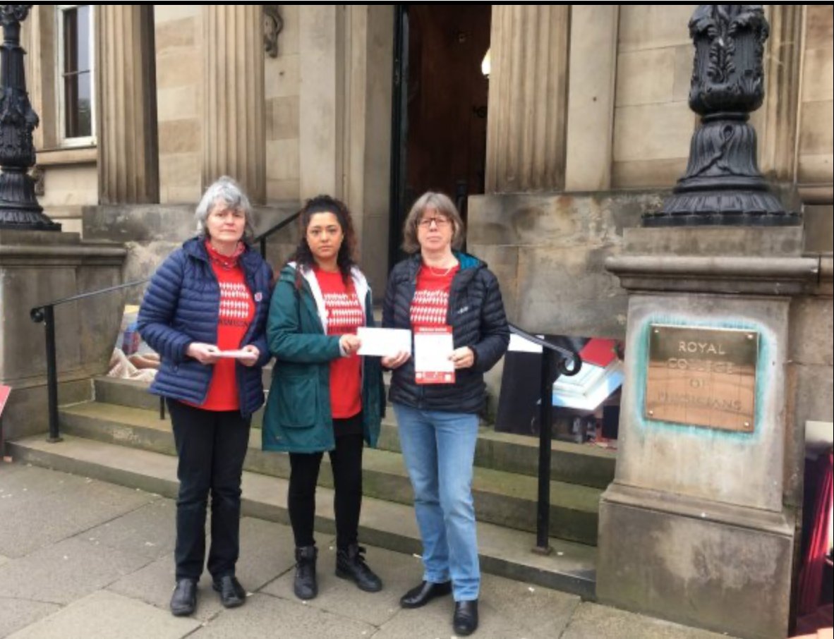 Celebrating a win for our #MillionsMissing 2023 campaign - a group of #MEAction Scotland volunteers distributed flyers outside @RCPEdin calling for training on ME which has led to an ME webinar on 4th June. ow.ly/ebQo50RuA7I TeachMETreatME