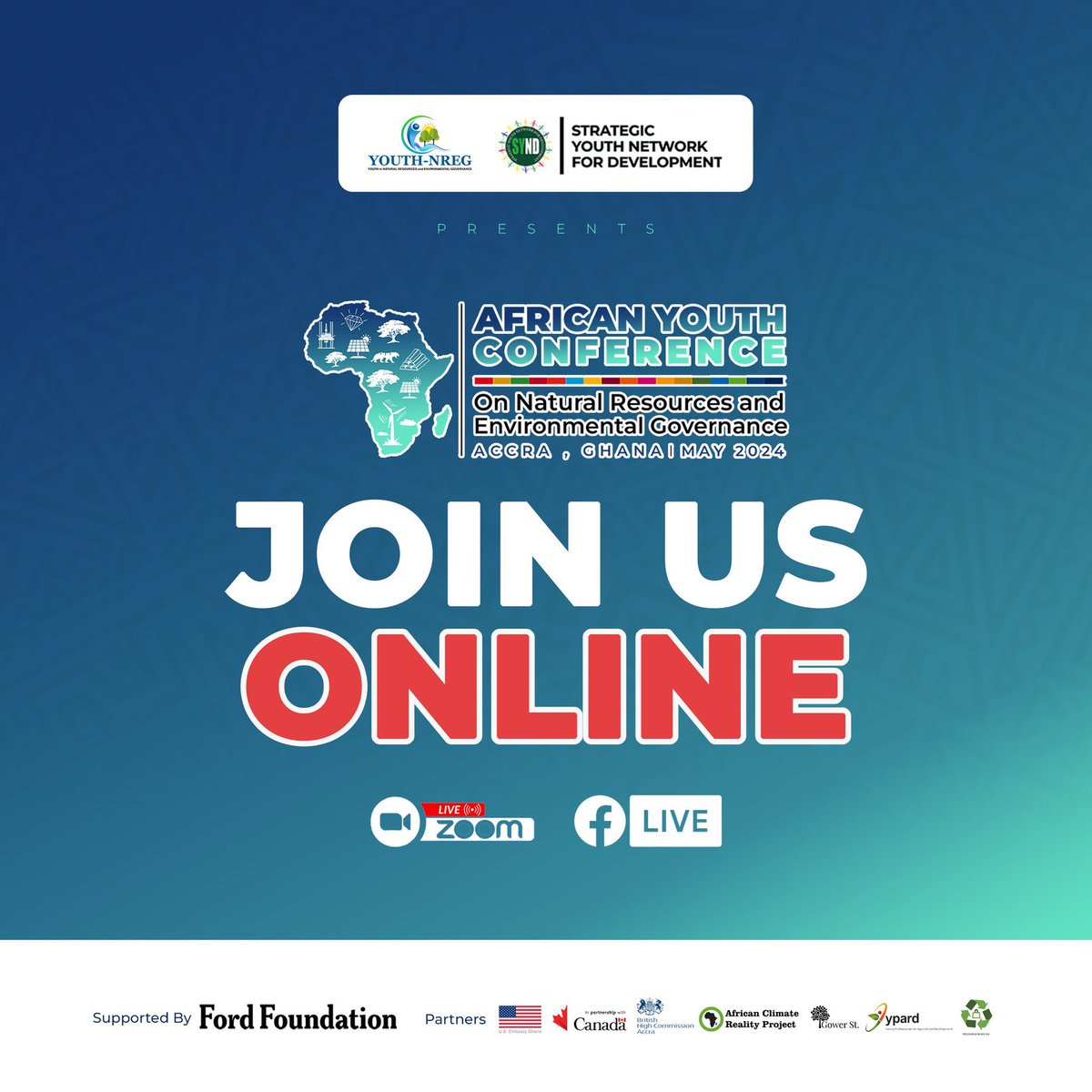 The time has finally come for us to make history together. Young Green Entrepreneurs will be there🥳 Join us live for the African Youth Conference using the link below: climatereality.zoom.us/meeting/regist… @USEmbassyGhana @FordFoundation @UKinGhana @AfricaCRP #AYC2024 #WeAreGathering