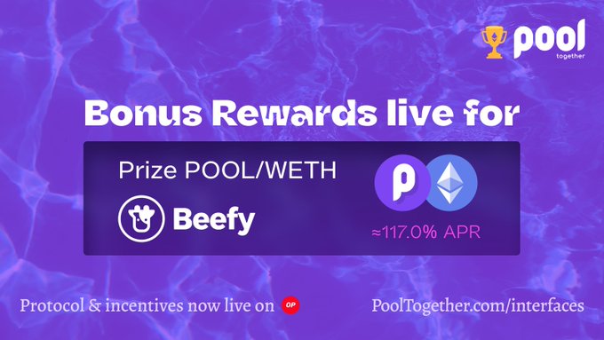 OP token rewards are live for Prize POOL/WETH - Beefy