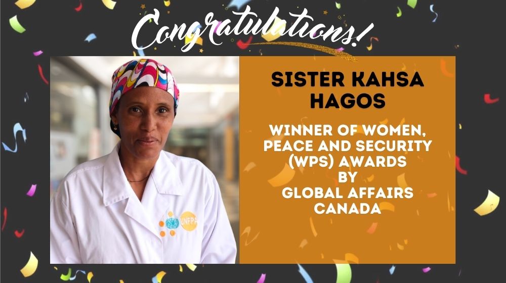 🎉Congrats to Sister Kahasa Hagos, winner of the Women, Peace, & Security Awards by Global Affairs Canada! 🎇 In the midst of #Tigray conflict, Sister Kahsa stood by GBV survivors, recognizing the urgent need for safe space. Here is her remarkable story 👉unf.pa/4c0xkQG