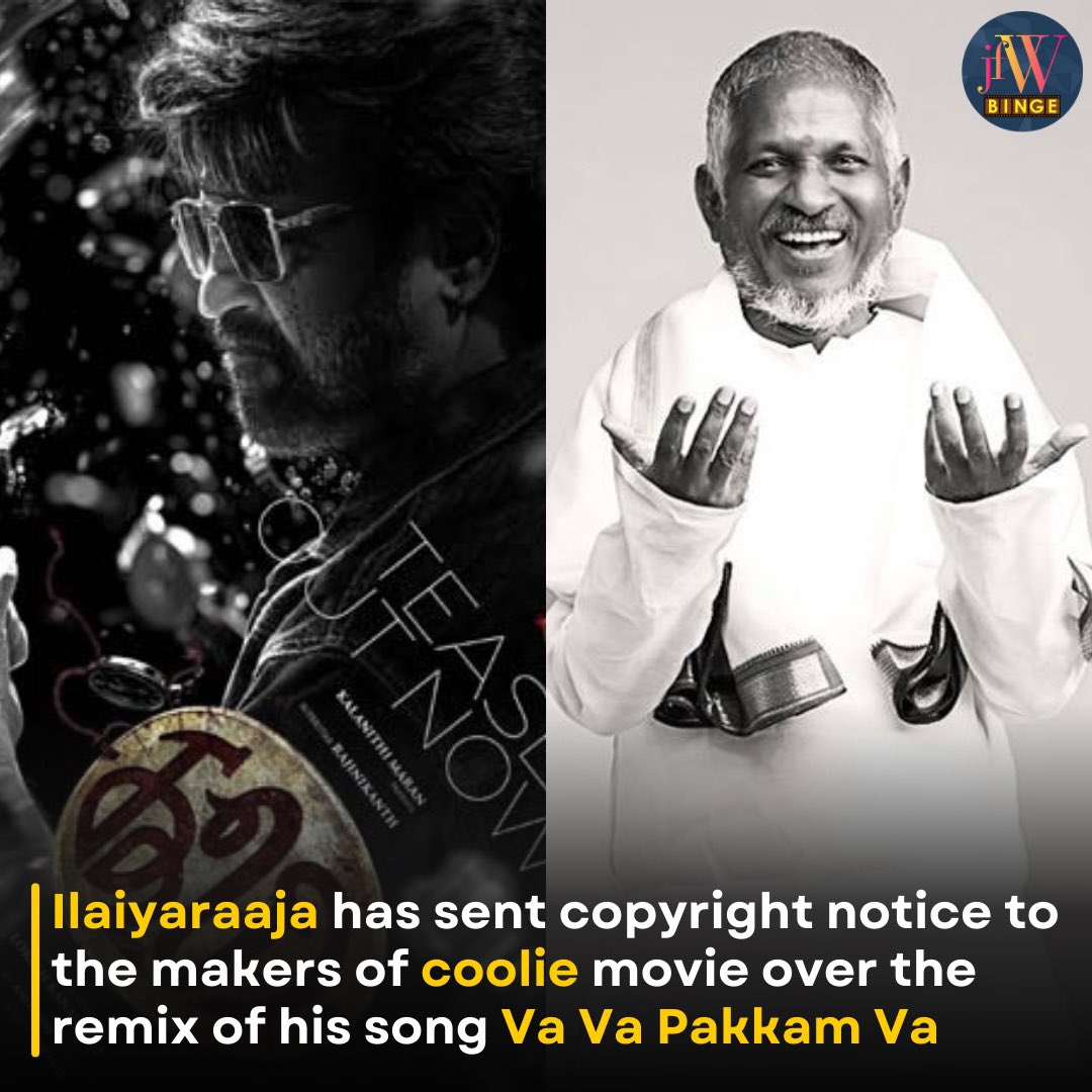 Music composer Ilaiyaraaja has sent a copyright notice to the makers of Rajinikanth’s upcoming film Coolie for using his music without his permission in the film’s promotional video. The promotional video uses his song ‘Va Va Pakkam Va’ from the movie Thanga Magan (1983),  which…