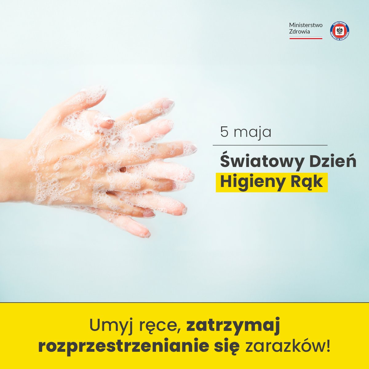 🗓️5 maja obchodzimy Światowy Dzień Higieny Rąk - święto zapoczątkowane w 2005 roku przez @WHO. 🚿Higiena rąk pomaga ratować życie – twoje, bliskich lub osób najbardziej bezbronnych w społeczeństwie. Wystarczy kilkadziesiąt sekund myć ręce, by oczyścić je z 90% bakterii.🦠🦠