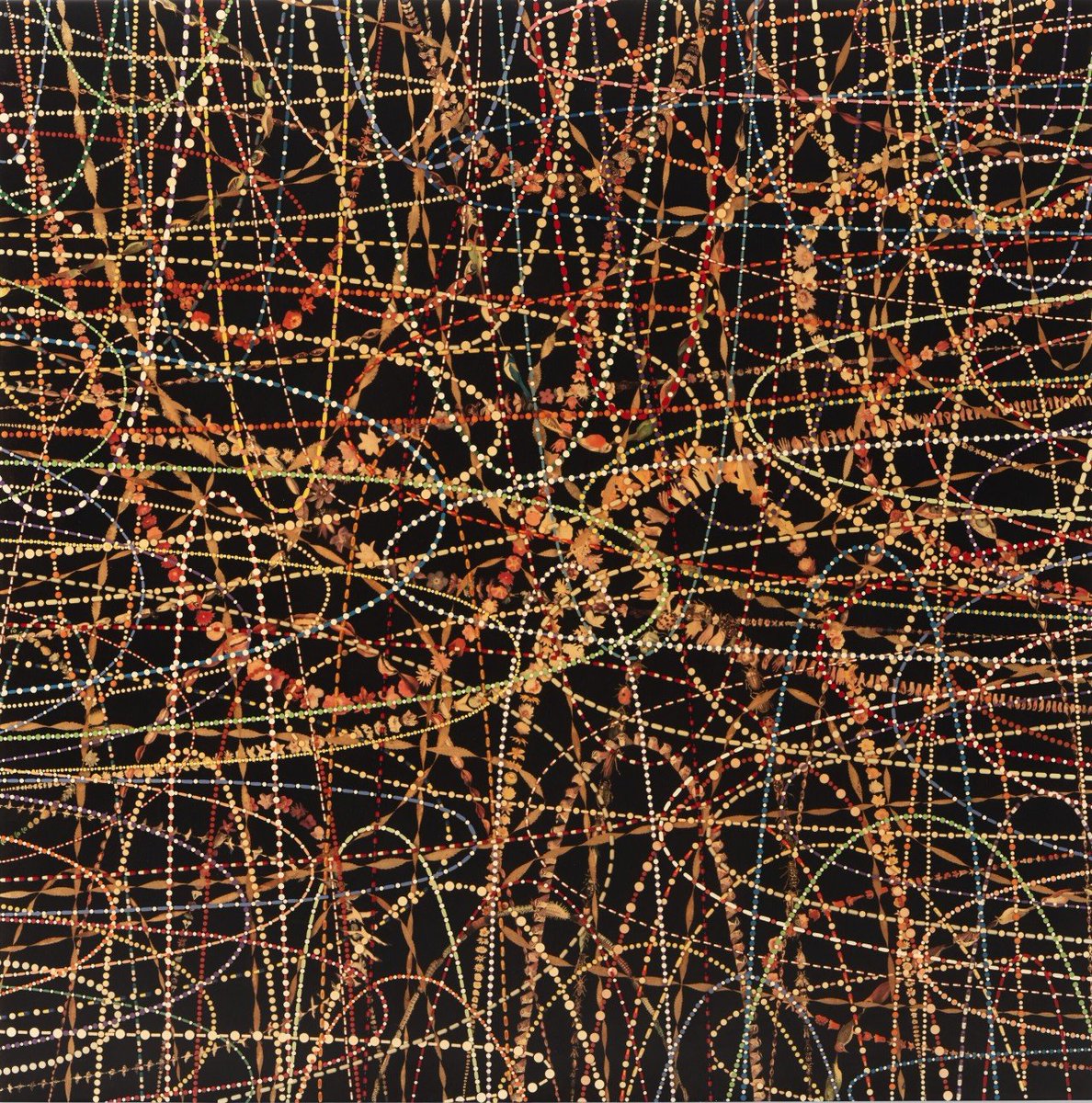 Fred Tomaselli. 'Gravity in Four Directions,' 2001.