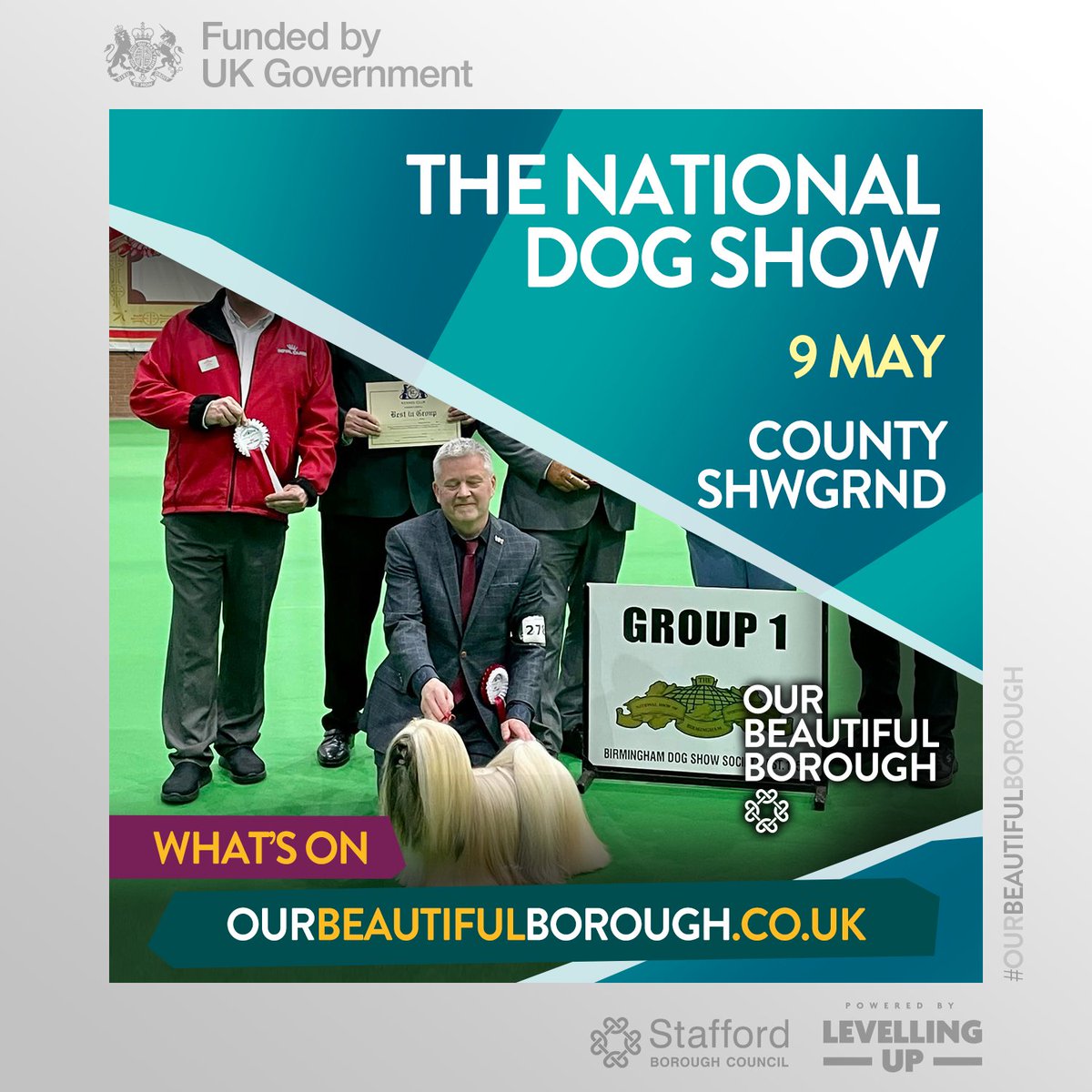 The #National #Dog #Show returns to #Staffordshire #County #Showground for four days of fun with man's best friend from 9-12 May. All dogs and dog enthusiasts are welcome to visit the show. Further information here: tinyurl.com/4m2hn4kt #DaysOut #FamilyFun #OurBeautifulBorough