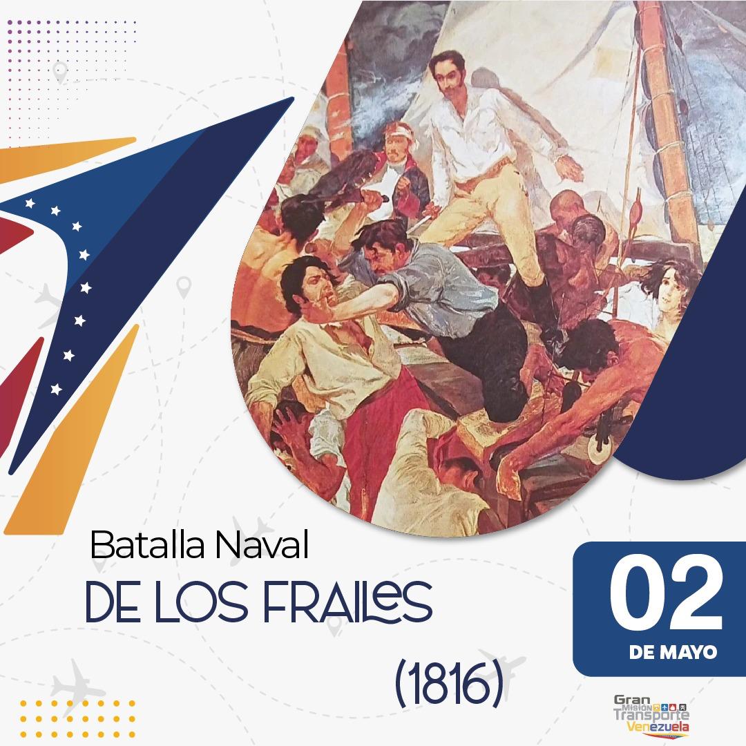 #Efemérides || Tal día como hoy se desarrolla la Batalla Naval de los Frailes, encuentro militar que propició la derrota a las fuerzas opresoras españolas; evento histórico que permitió alzar las banderas de la libertad y el patriotismo de nuestro pueblo.