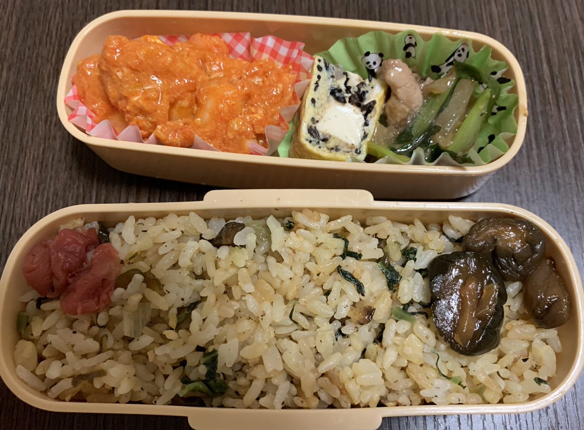 今晩わ。今日はお昼ご飯をアップし忘れてました。今日のお弁当はチャーハンとエビチリ 弁当でした🦐
#おうちごはん