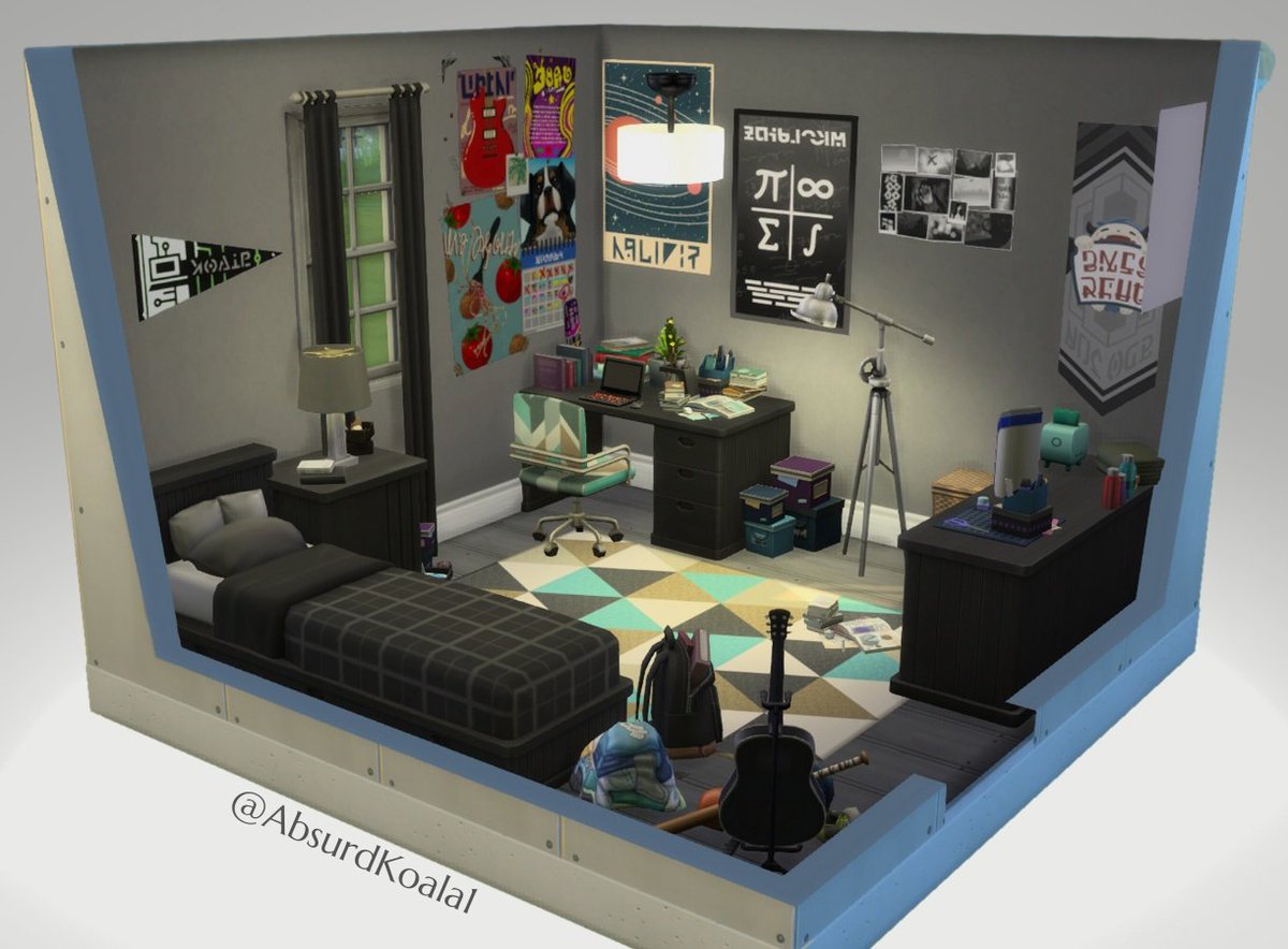 Teen bedroom | console built #Sims4 #ShowUsYourBuilds