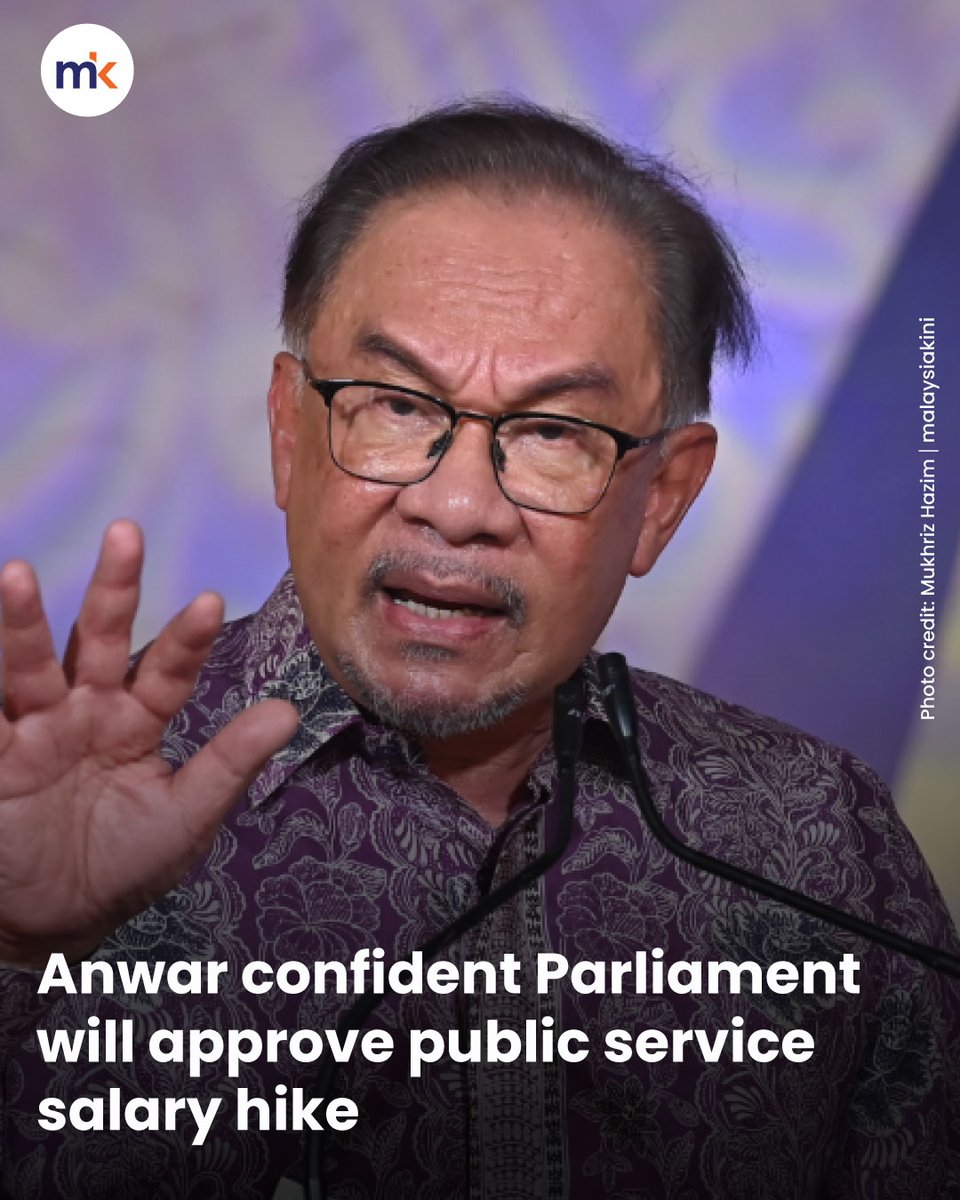 Prime Minister Anwar Ibrahim is confident that Parliament will approve the public service salary hike of more than 13 percent when it is tabled in the 2025 budget this October. He said the leaders of component parties in the coalition government, including Deputy Prime Minister