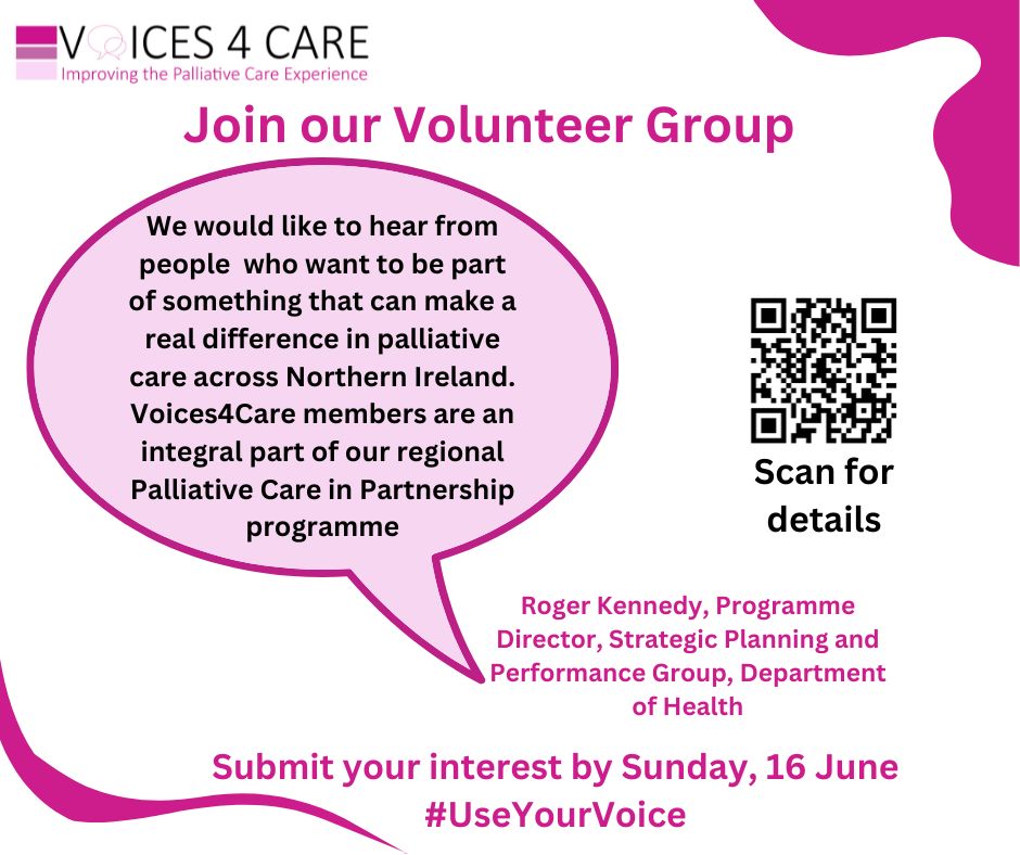 “We would like to hear from people with palliative care needs, their carers, & members of the public who want to be part of something that can make a real difference in palliative care across Northern Ireland.' aiihpc.org/voices4care-a-…