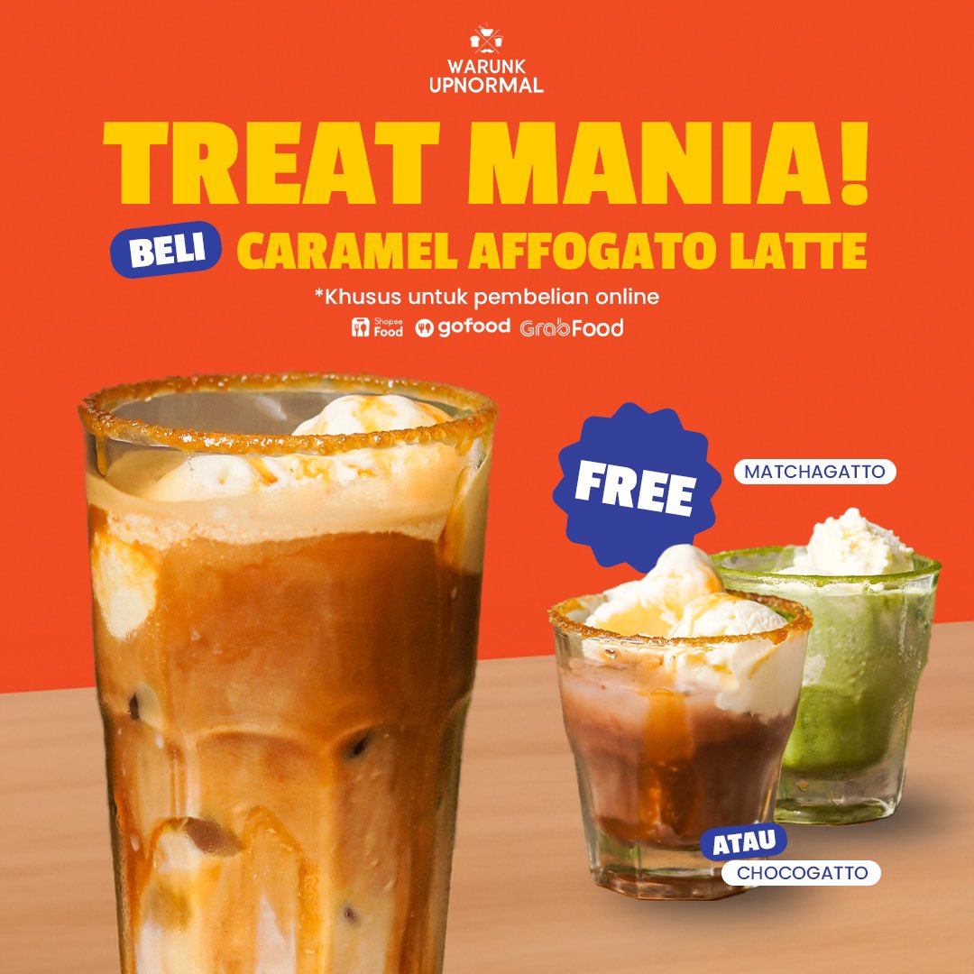 PROMO Warunk Upnormal balik lagi🥳

BELI 1 GRATIS 1?! Yuk, nikmatin berbagai promo spesial khusus berbagai minuman dari Warunk Upnormal! 

Mulai dari Si Eko, dan masih banyak lagi~ 

Jadi jangan lewatin kesempatan ini dan order melalui aplikasi online sekarang!

#WarunkUpnormal
