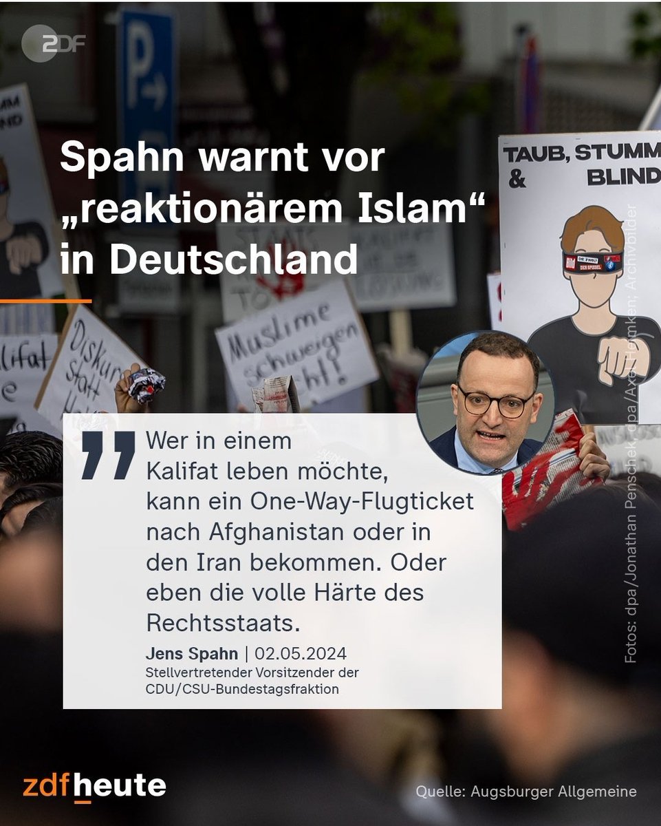 Herr Spahn, Politiker wie Sie scheinen echte Populisten zu sein. Wie viele Menschen aus dem 🇮🇷 oder 🇦🇫 leben in 🇩🇪, die das Khalifat fordern? Nein, in der Regel sind es andere aus 🇸🇾, der 🇹🇷, die von Teilen der CDU/CSU, SPD, FDP und Grünen hofiert werden. @jensspahn @ideade