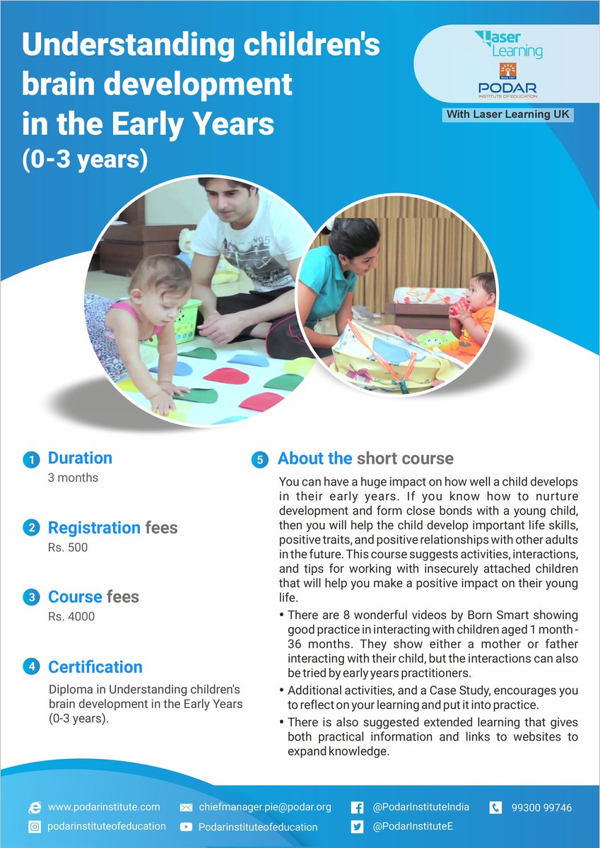 #PodarInstituteofEducation #teachertraininginstitute #UnderstandingchildrenbraindevelopmentintheEarlyYears #0to3years #UK #EYFS #PrimeAreas #EarlyYears