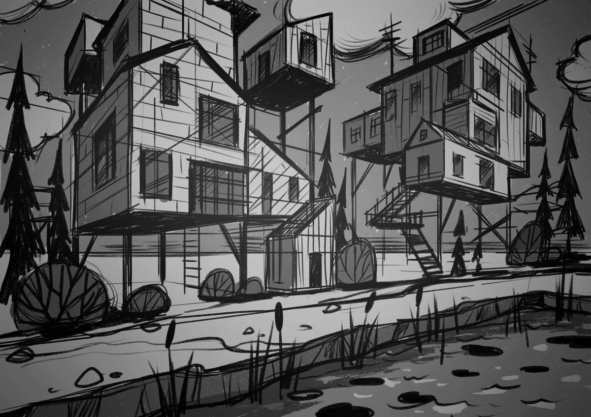 NeighborGamesHQ's tweet image. It's #ThrowbackThursday, and today we're sharing some very early sketches of Raven Brooks from the pre-production era of Hello Neighbor 2!