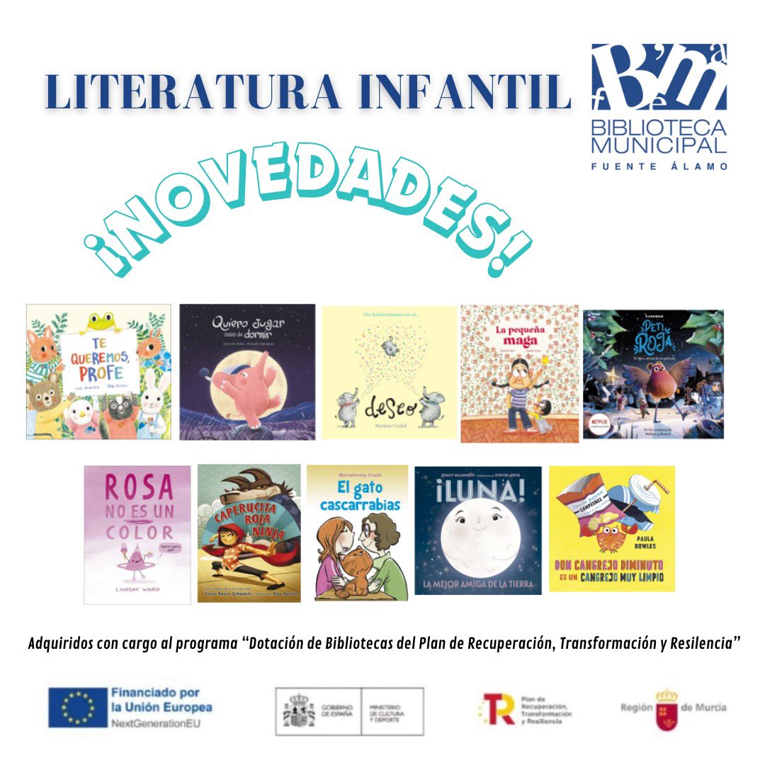 ¿Quién se apunta a una escapada a la biblioteca? 
🎒📚 

Esta semana os mostramos los últimos títulos adquiridos para los más peques. 😊

#FuenteÁlamo 
#BibliotecaFuenteÁlamo