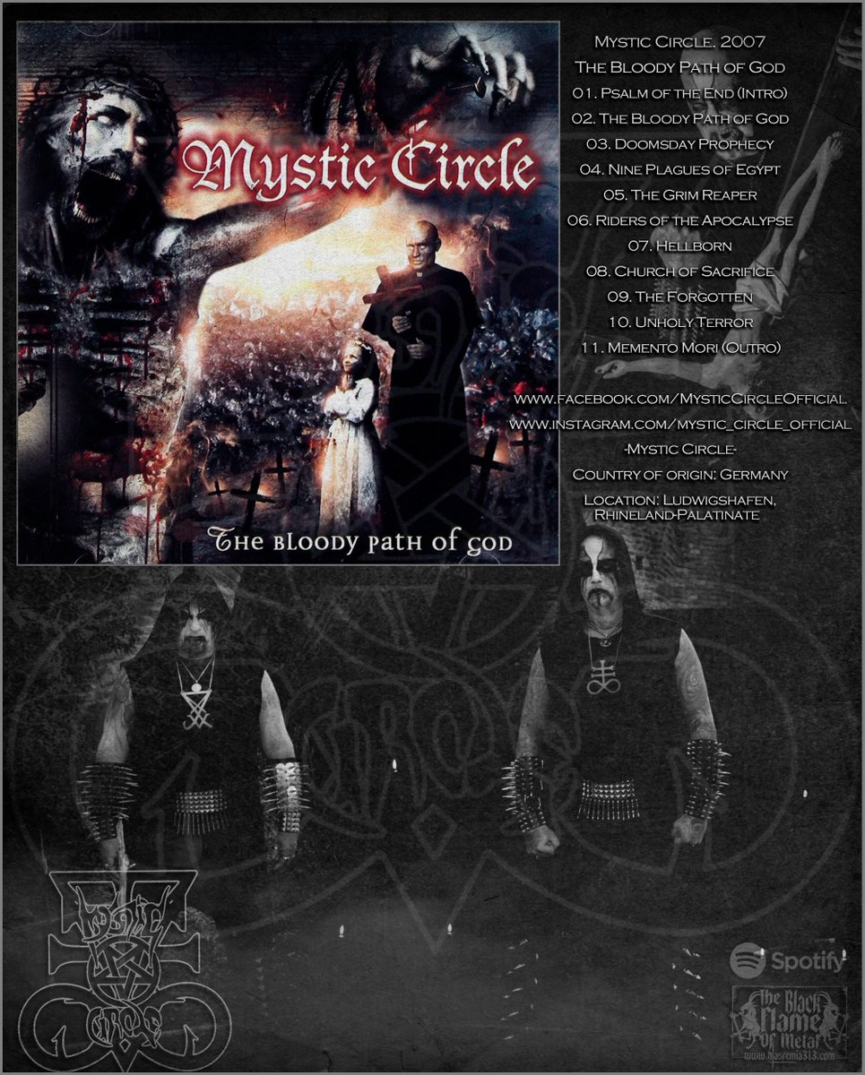 Mystic Circle. 2007 / The Bloody Path of God
blasfemia313.blogspot.com/2024/05/mystic…
#BlackMetal #blackdeath #BlackMetalRaw #BlackMetalBlasphemy #BlackMetalSatanism #blackdeathmetal #deathmetal #extrememetal #metal #metalmusic #BrutalDeathMetal #blasfemia313 #TheBlackFlameOfMetal