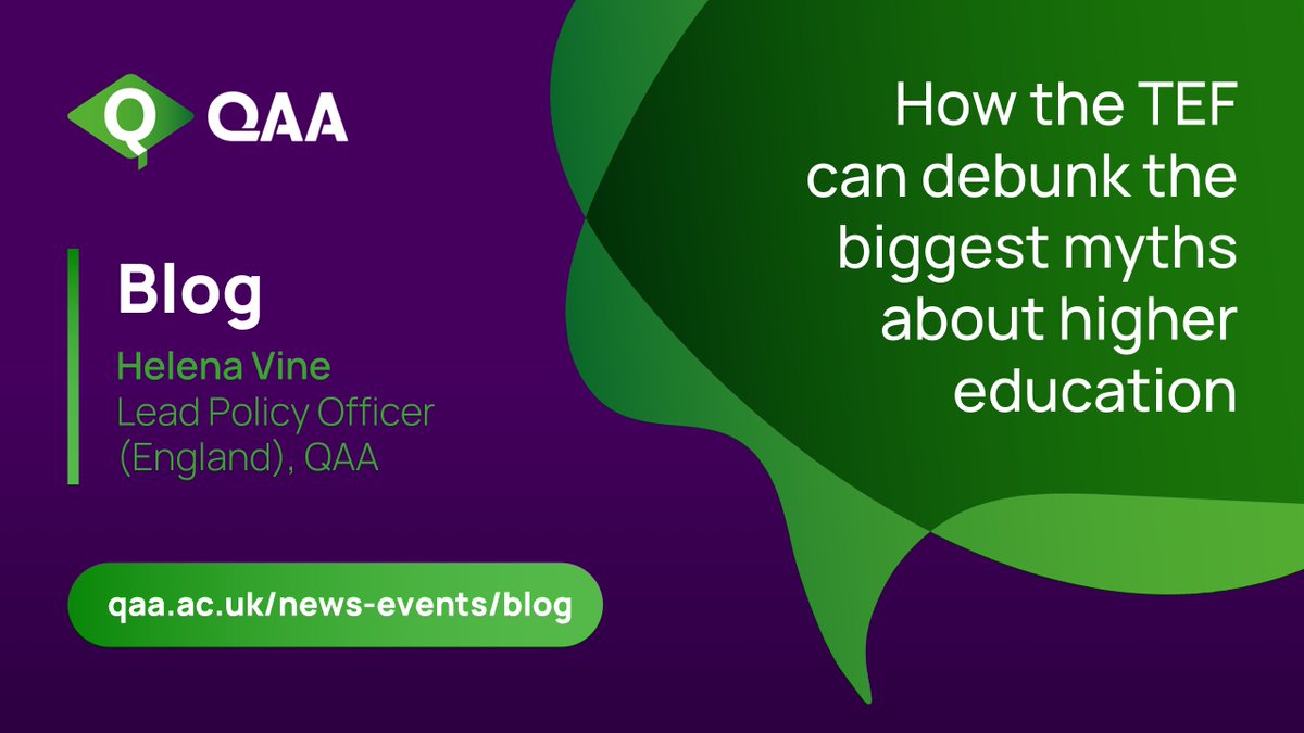 QAA (@qaatweets) on Twitter photo To mark the publication today of our analysis of TEF 2023 provider submissions and panel statements, QAA's <a href="/helenavine_/">Helena Vine</a> blogs about some of the biggest myths about higher education that TEF can debunk👉qaa.ac.uk//en/news-event… To mark the publication today of our analysis of TEF 2023 provider submissions and panel statements, QAA's <a href="/helenavine_/">Helena Vine</a> blogs about some of the biggest myths about higher education that TEF can debunk👉qaa.ac.uk//en/news-event…