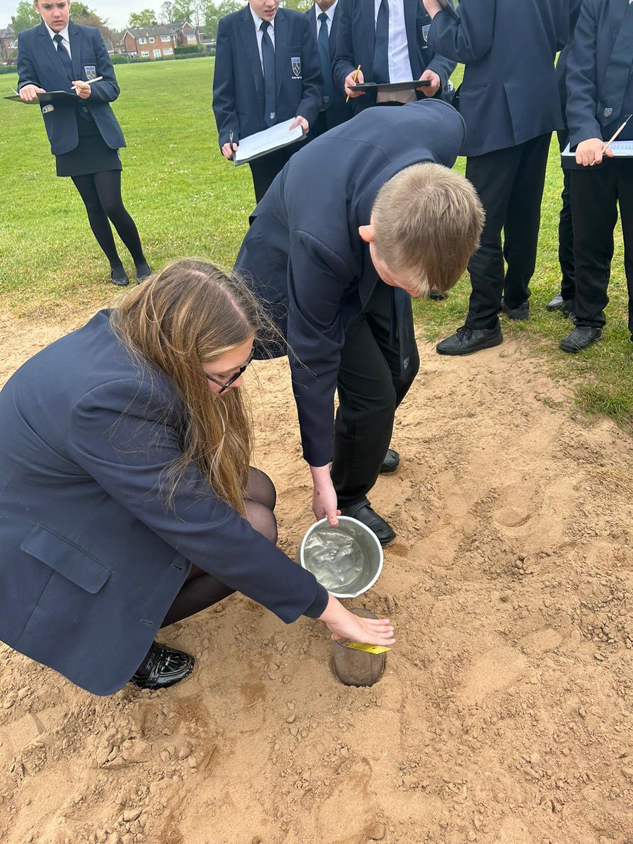 Combining Geography and Maths today. Measuring infiltration rates around school, exploring the reasons for different speeds before we graph and analyse back in the classroom. #LearningatCHS #fieldwork