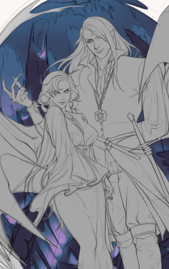 am excite to paint these Drow-Crow and cambion-Zenos🖤💜