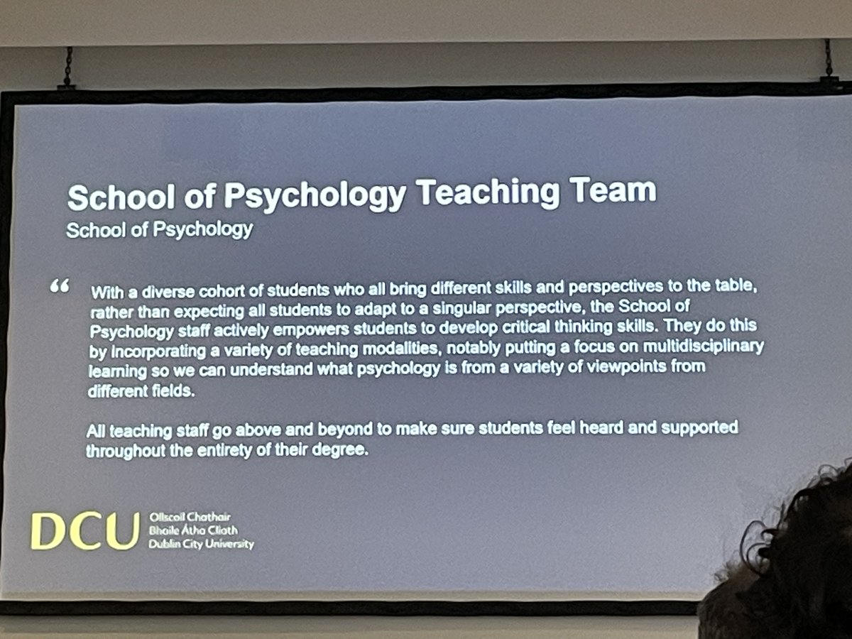 DCUPsychology's tweet photo. Everyone in @DCUPsychology is so thrilled to have won the #DCUPresidentAwards Team Teaching Award. It means so much! Thank you to our students for nominating us. We are lucky to have such amazing students and colleagues @TEU_DCU @DCU @DaireKeogh
@DCUFSH https://t.co/bxmYkKj9ws