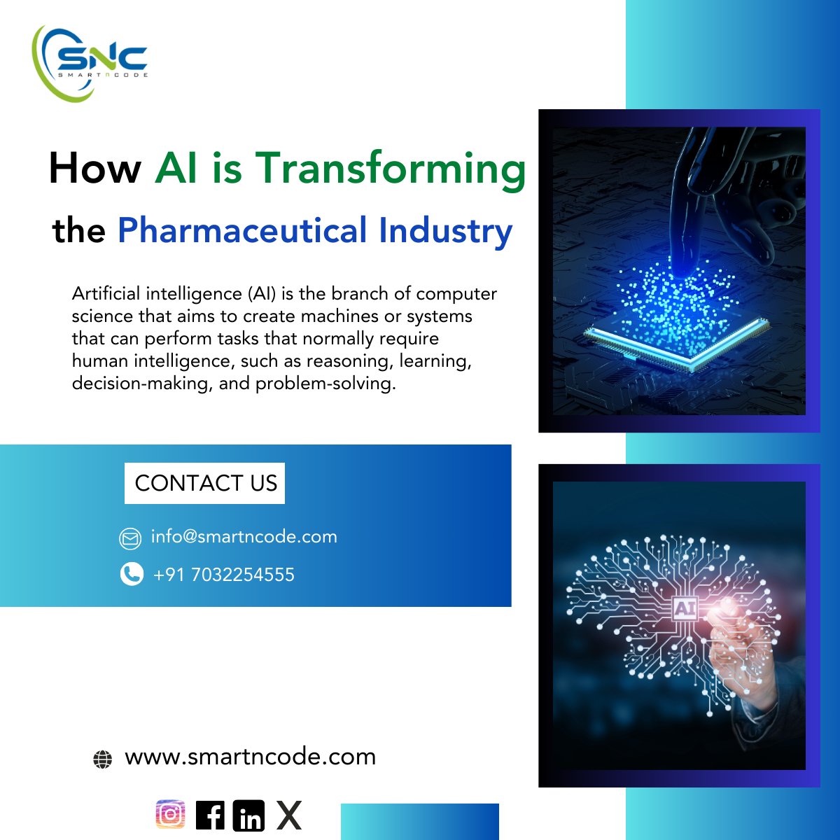 The field of computer science known as artificial intelligence (AI) seeks to build devices or systems that are capable of reasoning, learning, making decisions, and solving problems.
fsmartncode.com/artificial-int…

#artificialintelligence #AI #MI #AIhealthcare #AIpharmaceutical