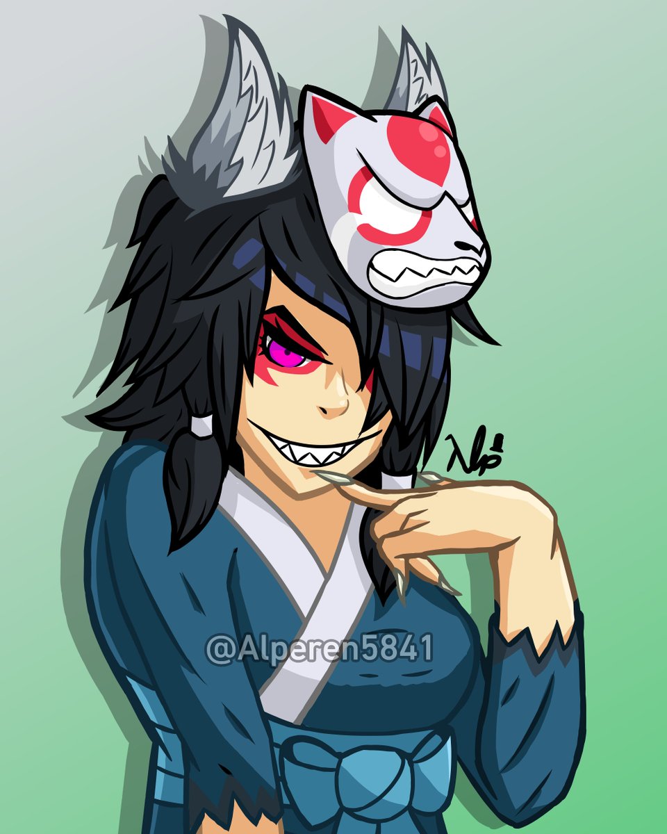 cursed mask yumiko c0mm for a friend  

#brawlhalla #brawlhallaart