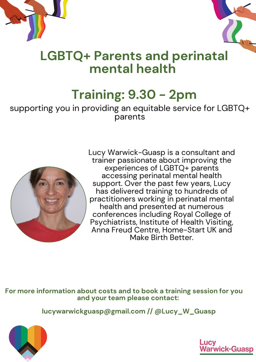 When experiencing #PND not seeing myself in services became a barrier to access, wondering if #LGBTQ people experienced PND. I have delivered training to 100s of practitioners working in #Perinatal helping them create a more inclusive service. Contact me for more info 🏳️‍⚧️🏳️‍🌈@PMHPUK