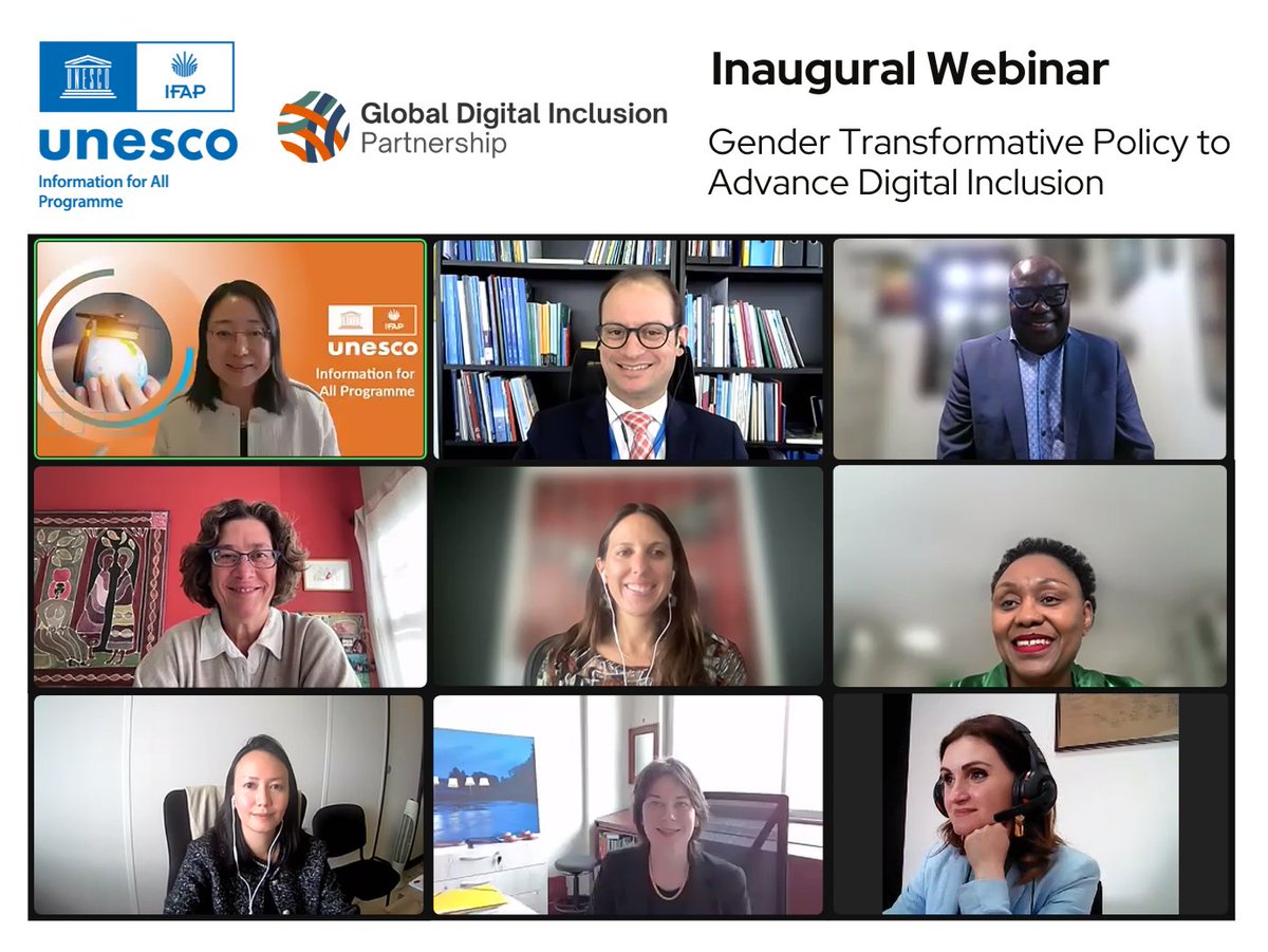 Thank you all who joined the #IGF Dynamic Coalition inaugural webinar on transformative gender policy for digital inclusion where UNESCO #IFAP & #GDIP shared good practices on meaningful connectivity and digital skills empowerment of women and girls.