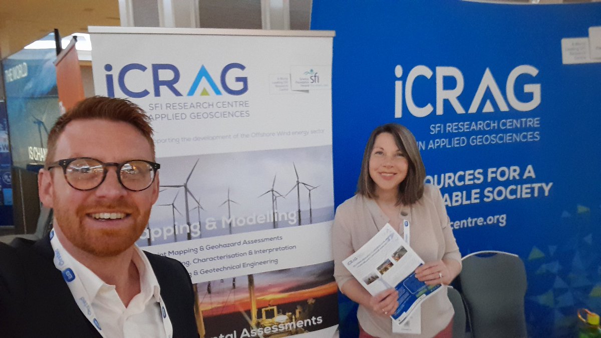Emer Caslin & I are at the @WindEnergyIRL Energy Ireland #OffshoreWind event today & tomorrow. Come to chat about how @iCRAGcentre is supporting offshore wind development, and what else we could do. We're right besides the pastries, which is handy 😉