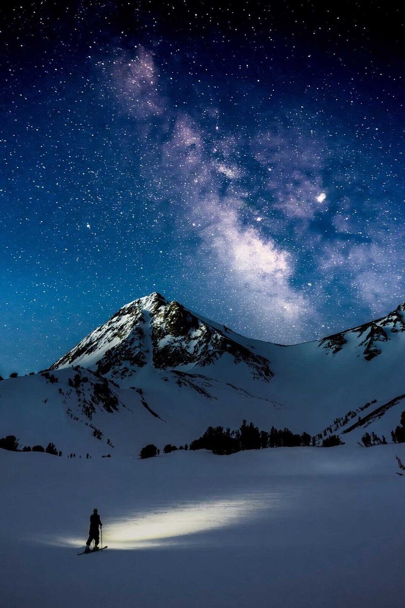 The Himalayan Mountains under the Milky Way 💙