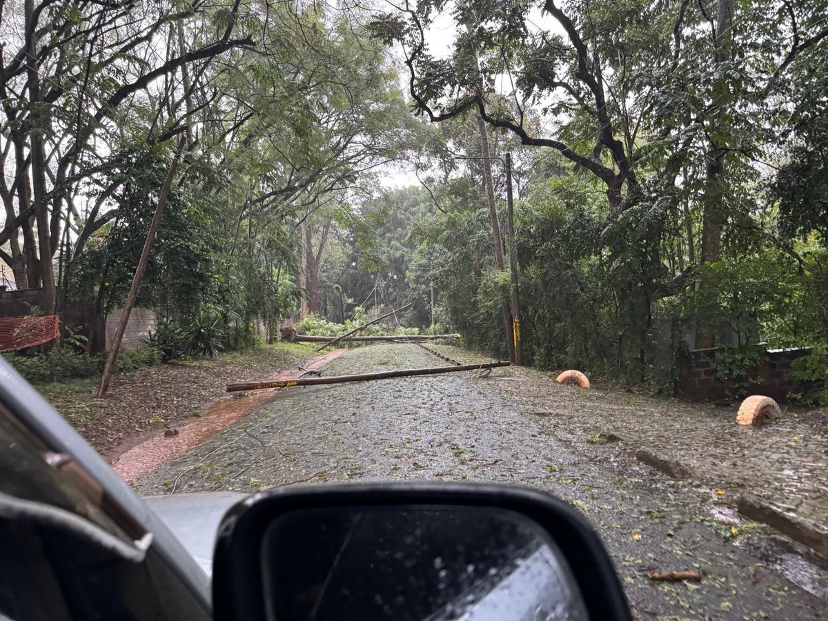 Poles and tree down along Peponi Road if you use this route please find an alternative.