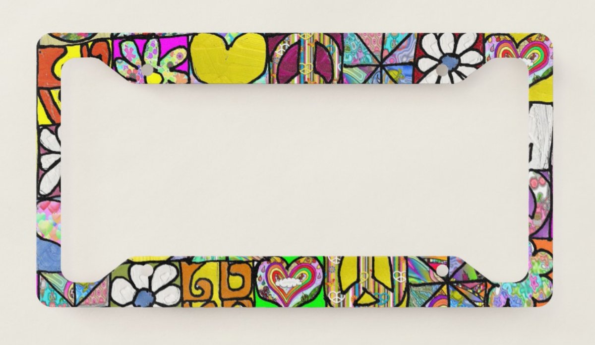 🌸✌️☮🌼❤️💮🌸✌️☮🌼❤️💮 Express yourself and make your vehicle uniquely yours with a personalized license plate frame. #Retro 60s #peace #art #LicensePlate Frame Holder #automotive #accessories #vintagecar #giftideas #gifts #onlineshopping bit.ly/PsychedelicSha…
